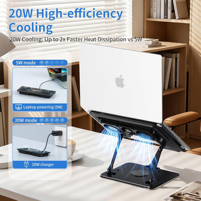 Laptop Cooling Pad with Detachable Fan & Cooler Cooling Laptop Stand Black
