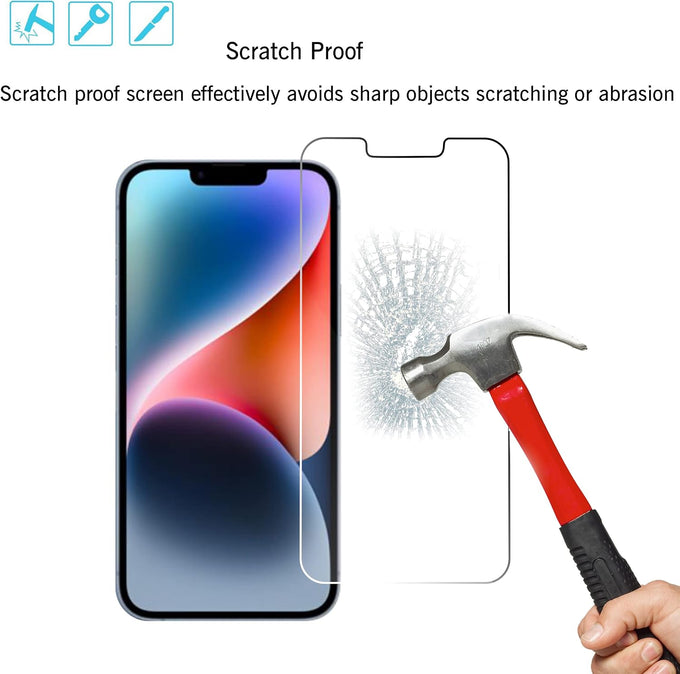 Ailun Screen Protector + Camera Lens Protector for iPhone 14, 3+3 Pack