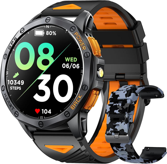 Military Smart Watch for Men, Built-in GPS, 30-day standby, 1.43" AMOLED