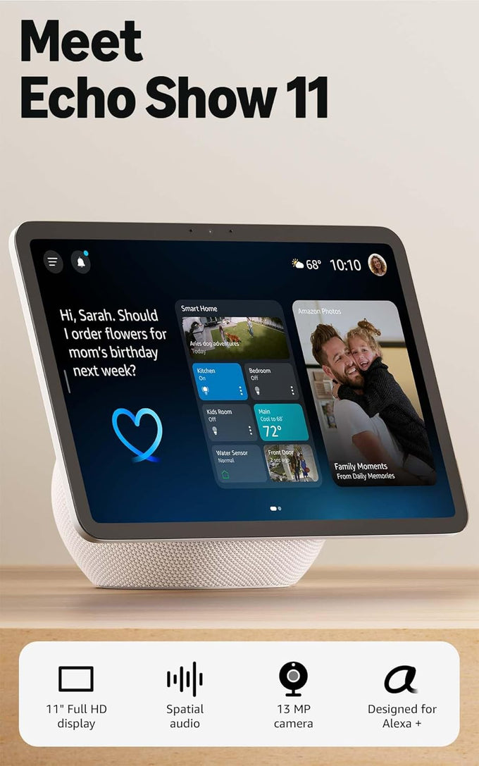 Amazon Echo Show 8 (newest model), Vibrant HD 8.7" display with spatial audio, Designed for Alexa+, Graphite