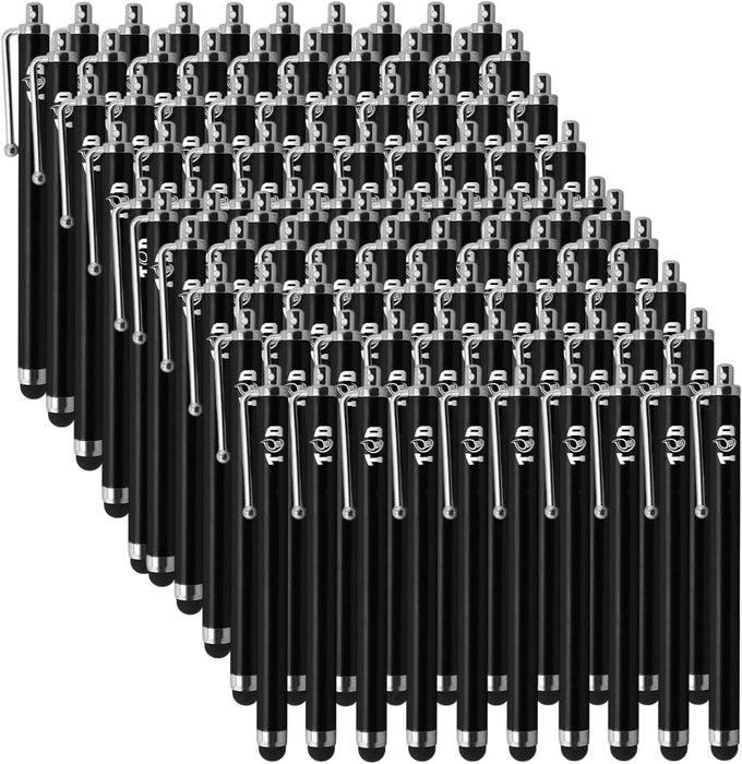 TCD 100 Pack Stylus Pen Set - Touch Screen Devices, Thick Rubber Tip, Multi