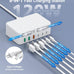 2026 Latest USB C Charger Block, 8 in 1 GaN Retractable Charger Station Hub with Lightening & Type C Cable, 120W Travel Essential Multi USB C Power Strip Plug for iPhone 17 16 15 Pro Max iPad Galaxy