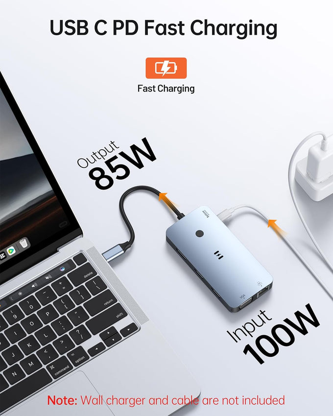 Selore USB C Docking Station Dual Monitor,Laptop Docking Station 3 Monitors