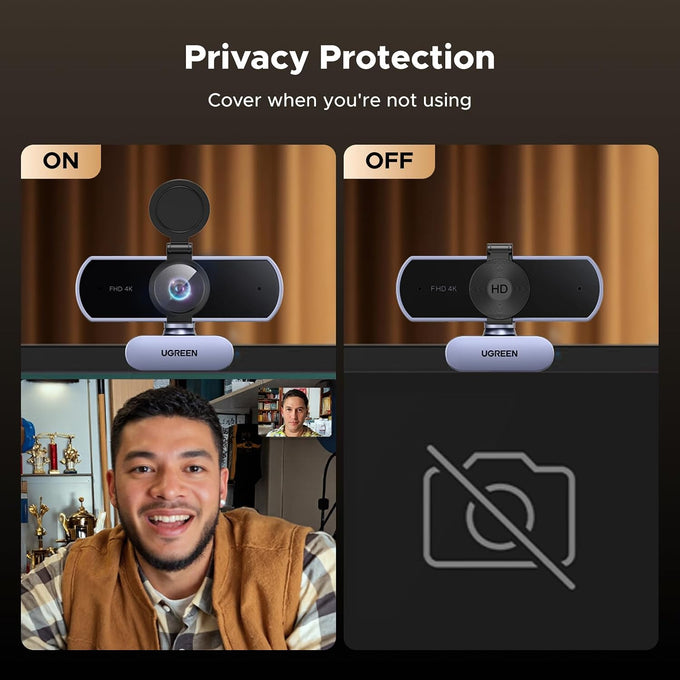 UGREEN 4K@30fps Webcam for PC Ultra HD Web Camera with Noise-canceling Mics