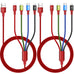 Minlu 6 in 1 Multi Charging Cable, USB A/USB C Charger Cable, 2 Pack 6Ft