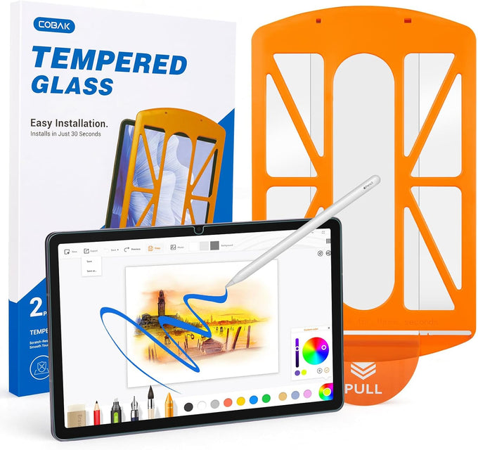 CoBak 2-Pack Tempered Glass Screen Protector for Samsung Galaxy Tab A11 Plus (A11+) 2025 / Tab A9 Plus (A9+) 2023 11-inch, Installation Frame, 9H Hardness, Anti-Scratch