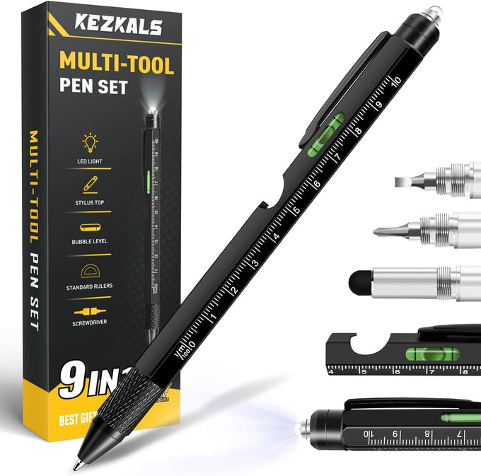 KEZKALS Gifts for Men 9 in 1 Multitool Pen Stocking Stuffers for Men Adults