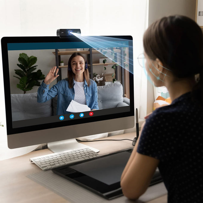 Webcam for PC, HD 1080P USB Plug-and-Play Computer Web Camera, High Definition Webcam for Desktop Laptop, Ideal for Online Class, Video Conference, Live Streaming & Gaming