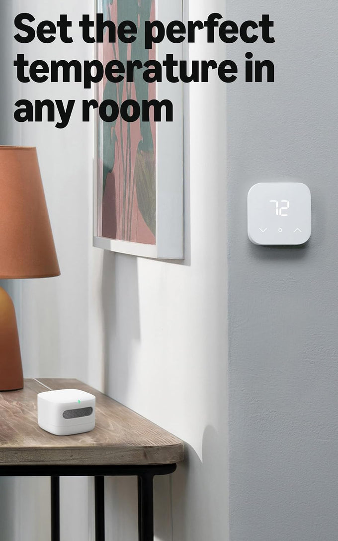 Amazon Smart Air Quality Monitor, Detects temperature, humidity, carbon monoxide, PM2.5 and VOCs, Get notifications when air quality drops, Works with Alexa