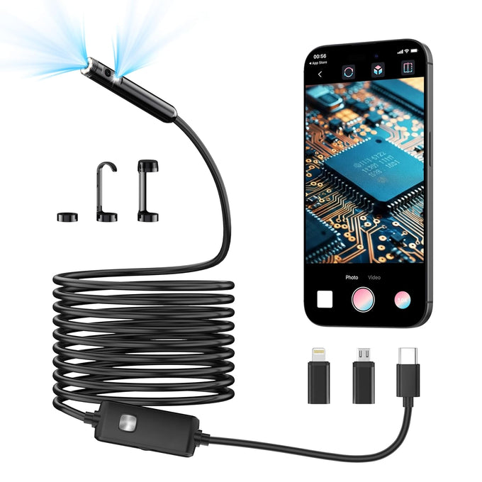 [Dual-Lens] Endoscope Camera with Light,1920P HD Borescope Inspection Tools
