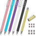Stylus Pens for Touch Screens(6 Pcs), 2 in 1 Fiber Tips Capacitive Stylus