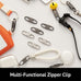 zelin Anti Theft Zipper Clips, Travel Essentials, Carabiner, 2Grey 2Silver
