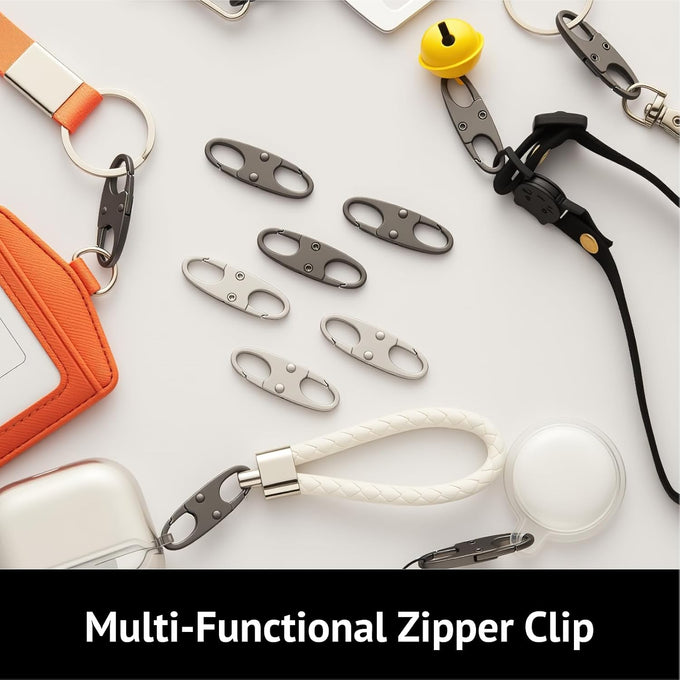 zelin Anti Theft Zipper Clips, Travel Essentials, Carabiner, 2Grey 2Silver