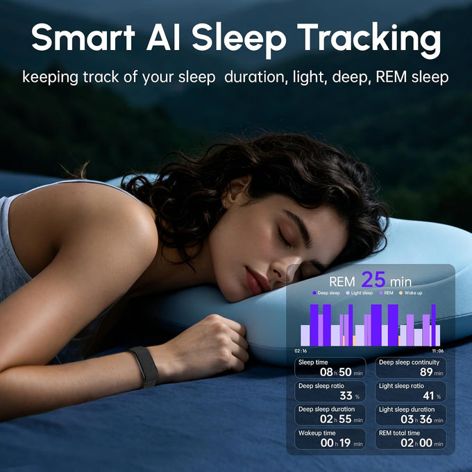 Screenless Fitness Smart Bracelet,24/7 Sleep & Health Tracker