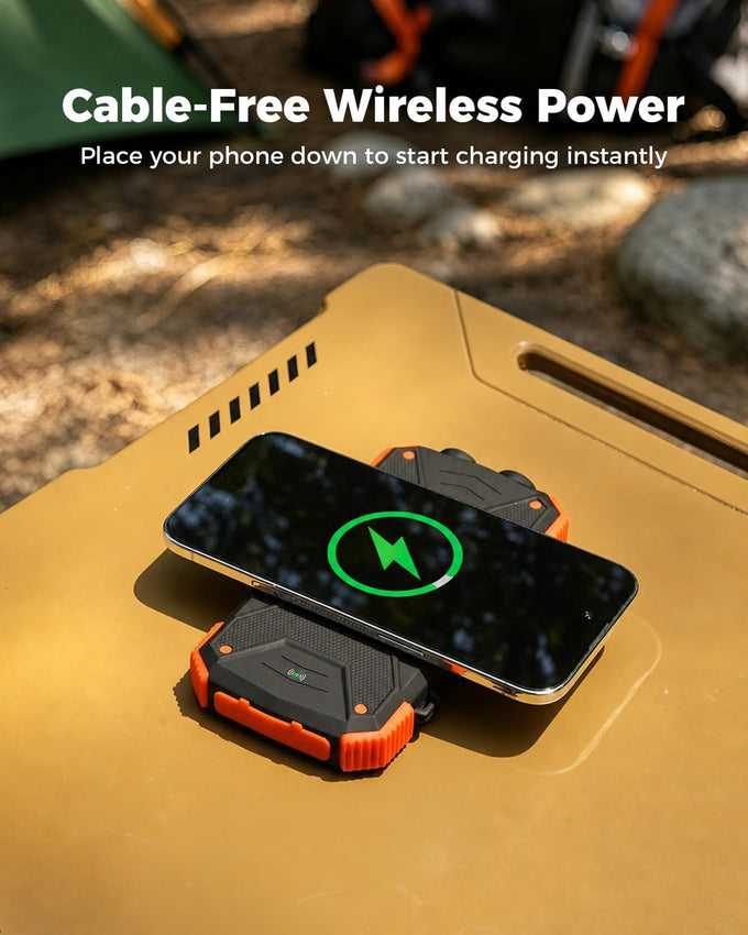 BLAVOR Solar Power Bank 10,000mAh Portable Wireless Charger for Cell Phones