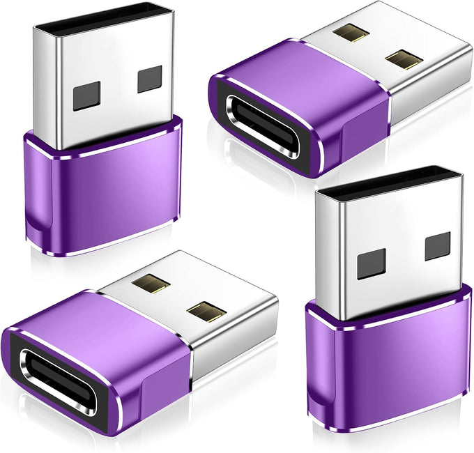 𝟒𝐏𝐚𝐜𝐤 𝐔𝐩𝐠𝐫𝐚𝐝𝐞𝐝 USB to USB C Adapter,Type-C Female to A Male Charger Converter for iPhone 18 Charger,iWatch Ultra SE 9 10,iPhone 17 Pro Max 16 15 14,Samsung S25,AirPods,iPad,Car,Xbox