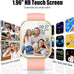 2026 Smart Watch for Men Women (Answer/Make Call), 1.96" HD Fitness Tracker Running Watch, IP68 Waterproof,Pedometer, Sleep/Step/Activity/Heart Rate Monitor,110+ Sport Mode Smartwatch for Android,Pink