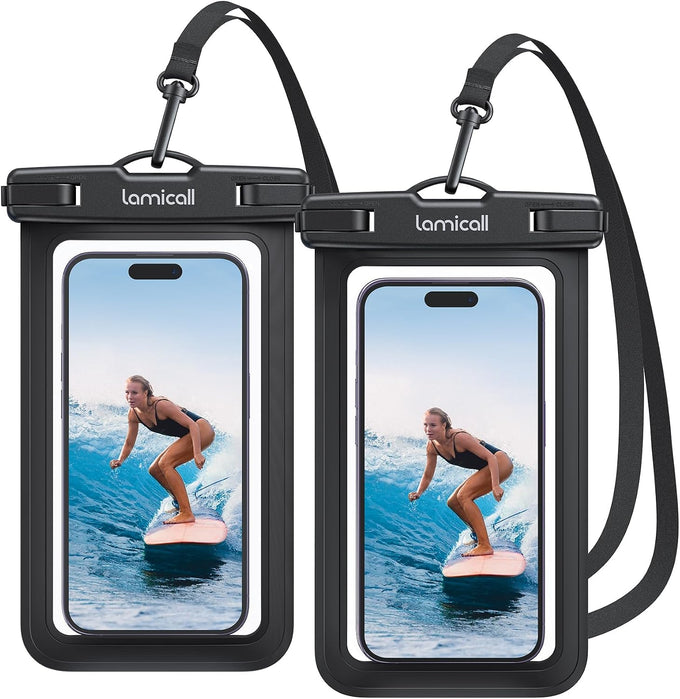 Lamicall Waterproof Phone Pouch, [2 Pack] IPX8 Water Proof Cell Phone Case