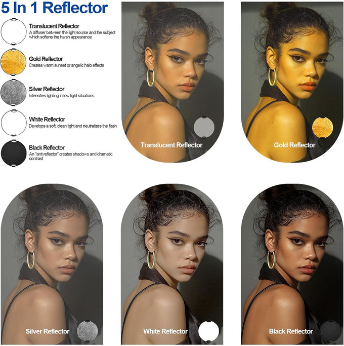 WELLMAKING 32'' Reflector Photography with tilt Adapter for Studio Outdoor