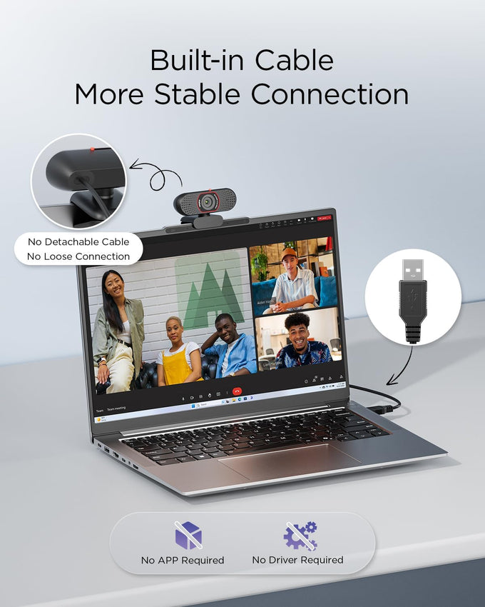 wegear 4K Webcam for PC, USB-A Computer Camera with Sony 1/2.55'' Sensor