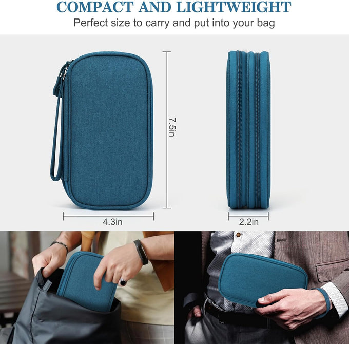 FYY Electronic Organizer, Travel Tech Pouch Bag, Cable Organizer Dark Green
