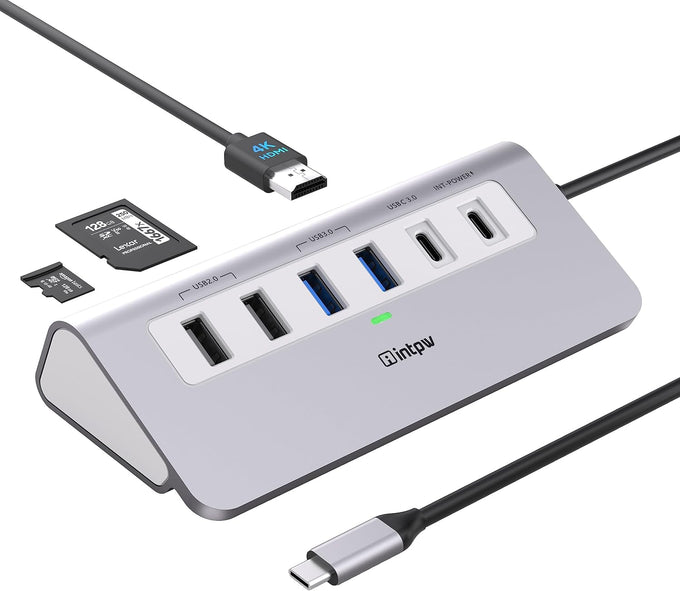 intpw 9-in-1 USB C Hub, P9 USB C to HDMI Adapter 4K@60Hz