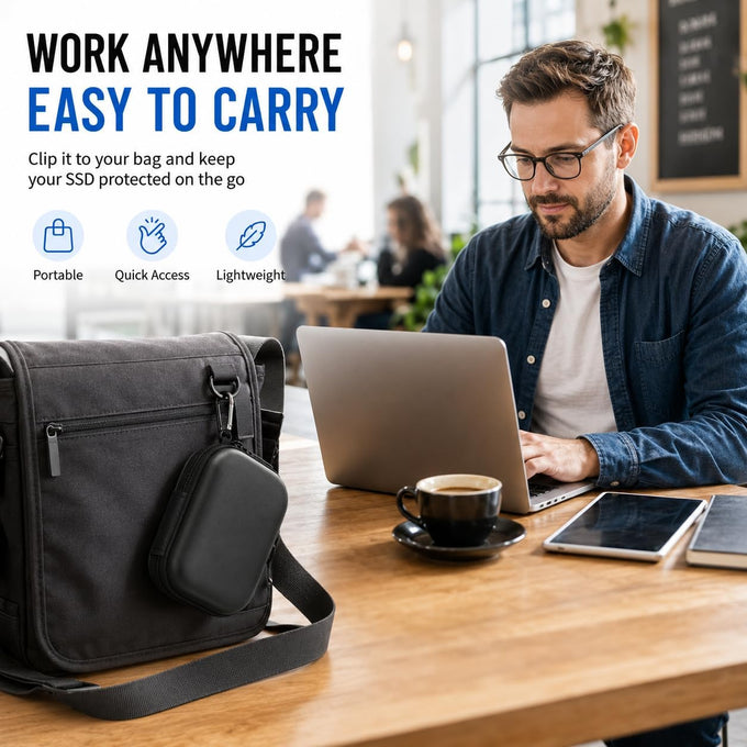 Carrying Case for Crucial X10 X9 Pro 4TB/2TB/1TB Portable SSD for Travel