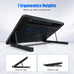 LIANGSTAR Laptop Cooling Pad, Laptop Cooler with 6 Quiet Fans for 12-17 Inch Notebook Gaming Fan Stable Stand, 7 Height & Wind Speed Adjustable, 2 USB Port & Phone Holder (Black)