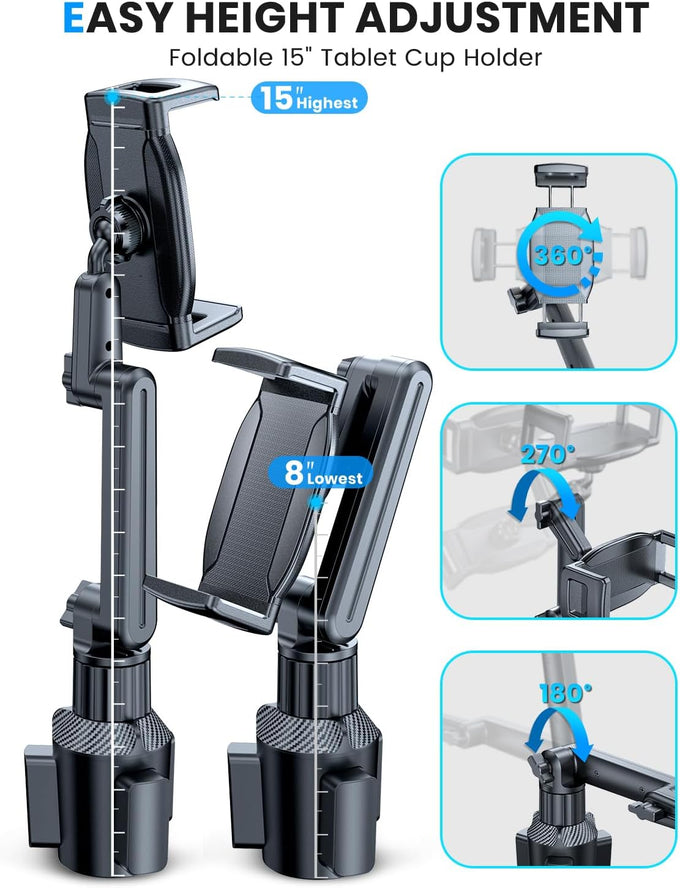 eSamcore Tablet Holder for Car, for iPad Stand Cup Holder Car Mount