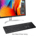 USB Silent Wireless Keyboard for Laptop Computer Full Size Number Pad Black