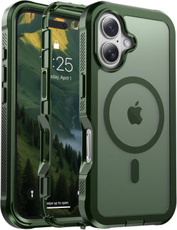 jaroco Magnetic for iPhone 17 Case Heavy Duty Protection Army Green
