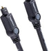 Amazon Basics Toslink Digital Optical Audio Fiber Optic Cable, Multi-Channel, for Sound Bar, Audio System, Home Theatre, Game Console, Blu-Ray Player, Gold-Plated Connectors, 6 Foot, Black