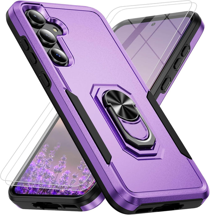 for Samsung Galaxy A17/A26 5G Phone Case [15 FT Military Grade Drop Protection] with 2x Tempered Glass Screen Protector, Heavy-Duty Shockproof Magnetic Kickstand Case for Galaxy A17/A26 5G (Dark Blue)