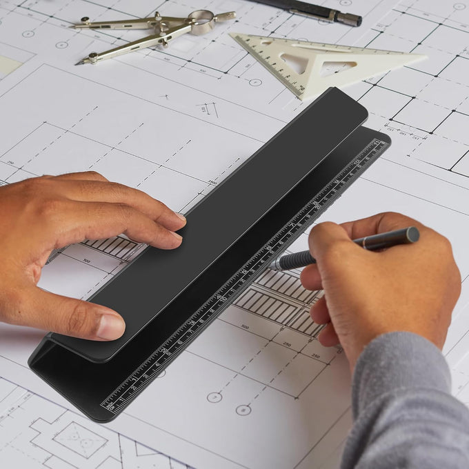Portable Laptop Wedge Airflow Cooling Stand, Aluminium Laptops Feet Legs Improved Ergonomics, Stability, and Versatility - Compatible with MacBook and All Laptop, with Ruler