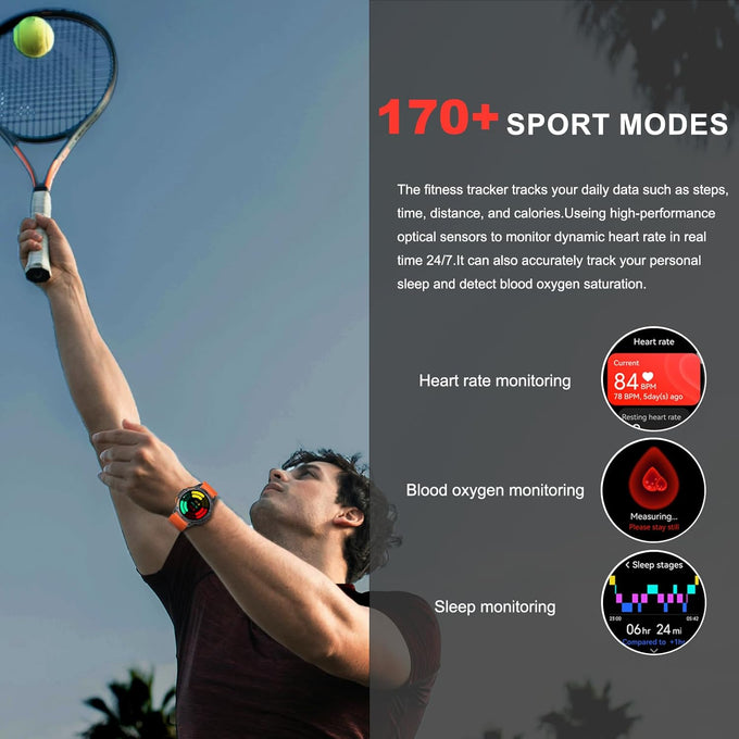 Military Smart Watch for Men, Built-in GPS, 30-day standby, 1.43" AMOLED
