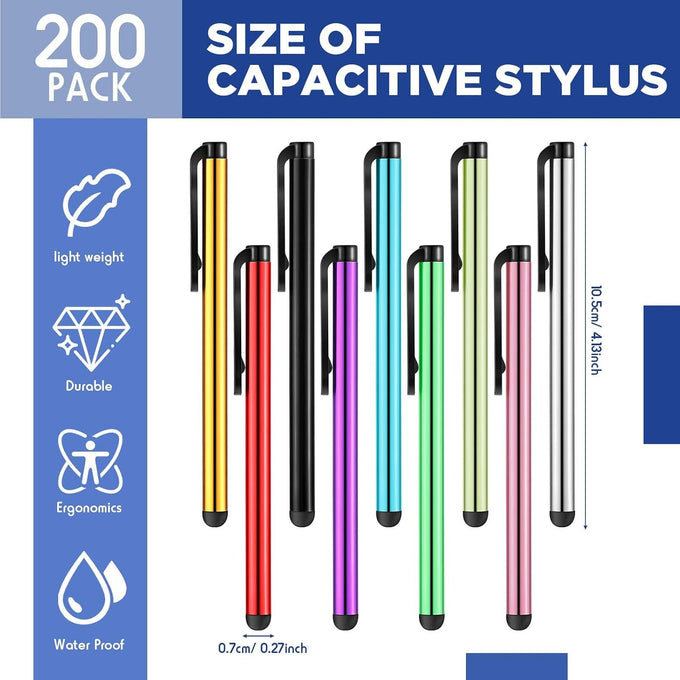 Konohan 200 Pack Touch Screen Stylus Pens, Metal Fine Point Universal