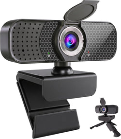 C26 1080P Webcam with Microphone USB Computer Camera USB-A-USB-C Adapter