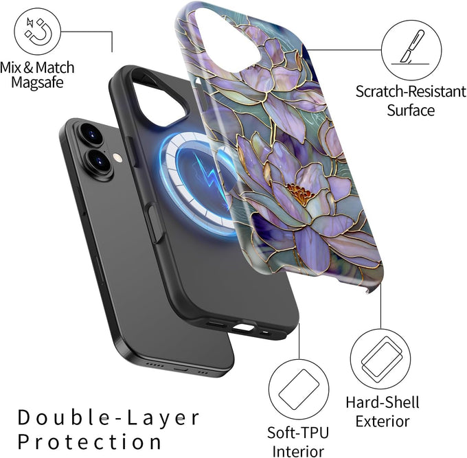 DorisMax for iPhone 17 Case - Wireless Charging - Cute Floral
