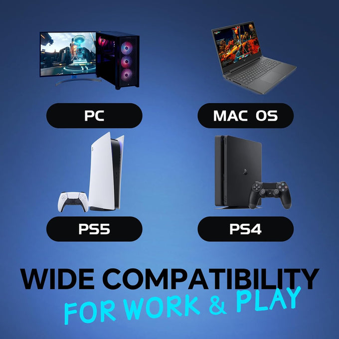 CHONCHOW USB Wireless Gaming Keyboard and Mouse Combo, RGB Backlit, 2.4GHz