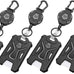 MNGARISTA Retractable Badge Holder,Heavy Duty Carabiner Clip Keychain Badge Reel,Tactical ID Card Key Holder with 31.5" Retractable, Black