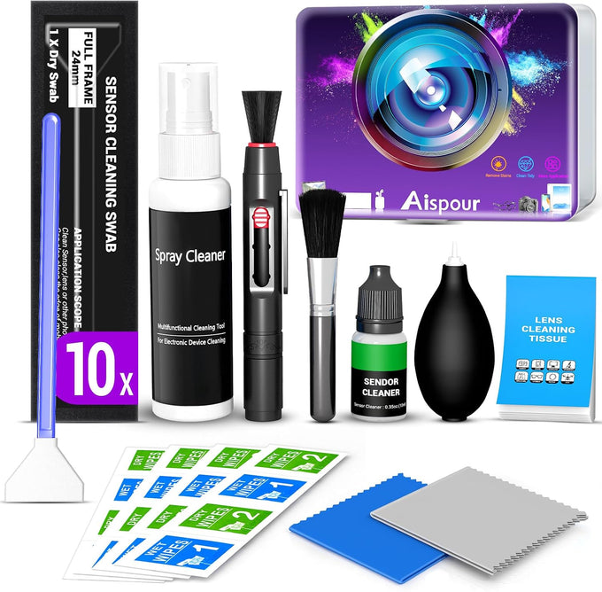Aispour Camera Lens Cleaning Kit, 10-in-1 Camera Cleaning Kit