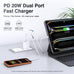 [2 Pack] 20W USB C Charger Block Fast Charging Dual Ports Adapter