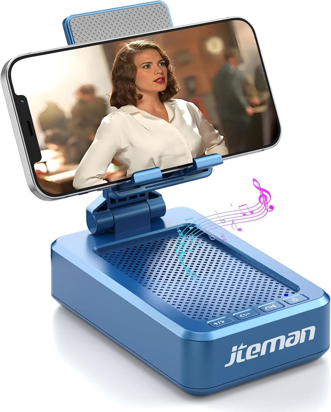 JTEMAN Cell Phone Stand with Bluetooth Speaker,Gifts for Men Tech Gadgets