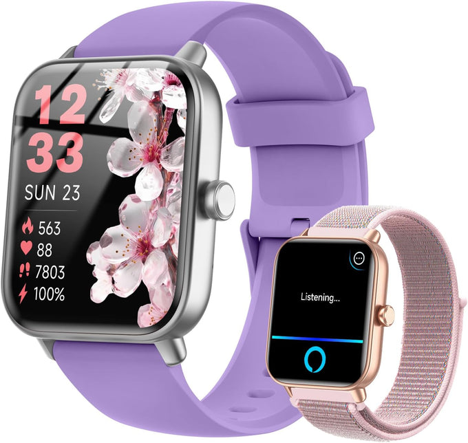 Smartwatch for Women/Men, Compatible with Android & iPhone, 1.8'' Fitness Tracker Watch with Alexa, Call & Notification Alerts, Heart Rate & Sleep Monitor, 120 Sports Modes, Waterproof Smart Watch
