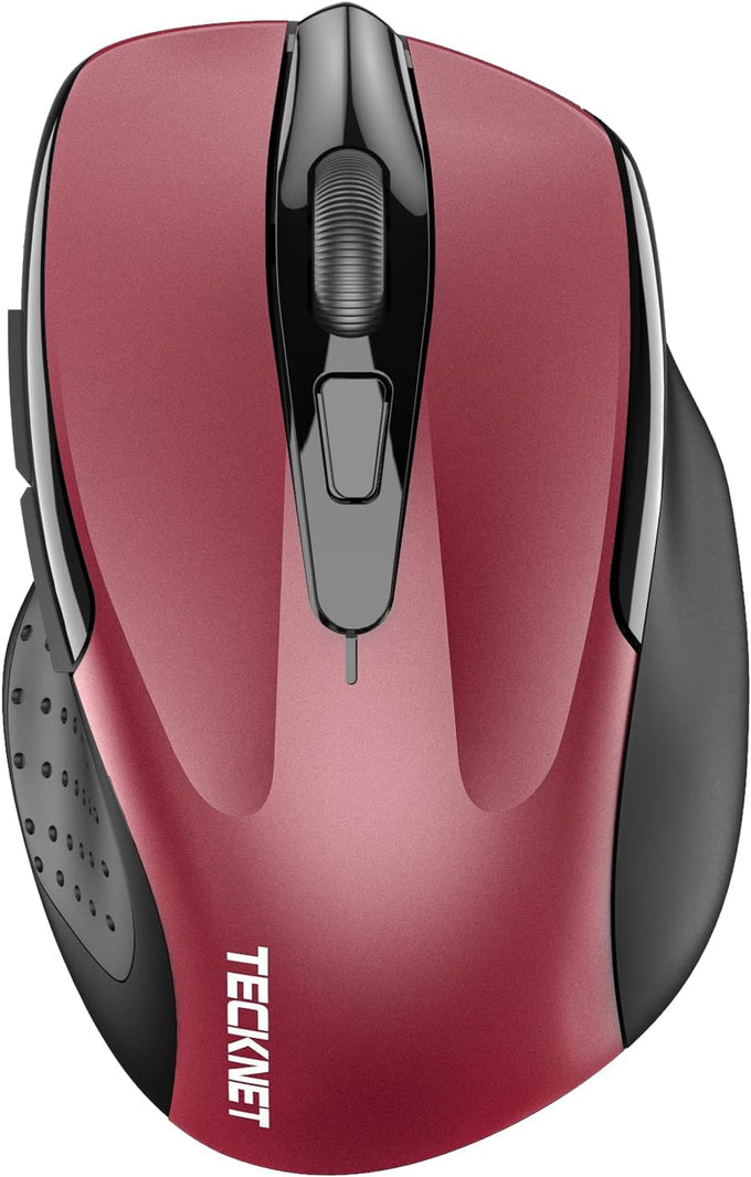 TECKNET Wireless Mouse, BT 5.0/2.4G, Silent 4800 DPI 6 Buttons, Grey