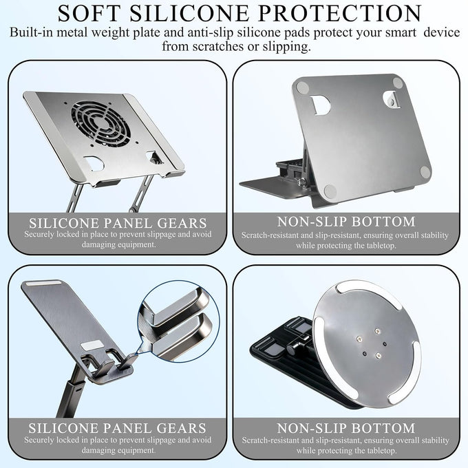 Laptop Stand for Desk, Laptop Riser with Active Cooling Fan, Widely Compatible with MacBook and Other Computer Accessories、Computer Stand for Laptop