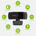 1080P Webcam with Microphone and Privacy Cover, Streaming Webcam Full HD, USB Mac/PC/Desktop/Laptop Web Camera for Remote Working/Learning, Compatible with Zoom/Skype/Facetime/Teams and More