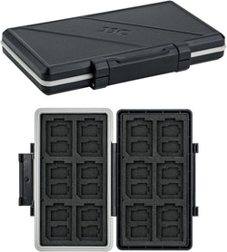 36 Slots Memory Card Case Water-Resistant Anti-Shock Memory Card Wallet for 24 Micro SD SDXC SDHC TF Cards and 12 SD SDXC SDHC Cards