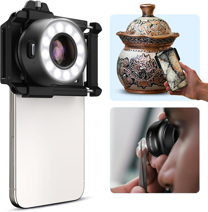 APEXEL 100X Portable Pocket Phone Microscope, Easy Focus for Beginners