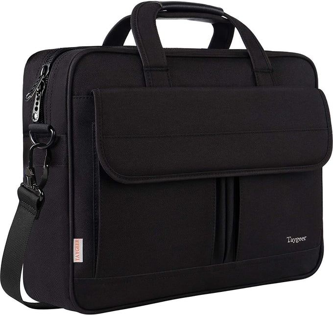 Taygeer Laptop Bag 15.6 Inch, Business Briefcase Gifts for Men Women, Black